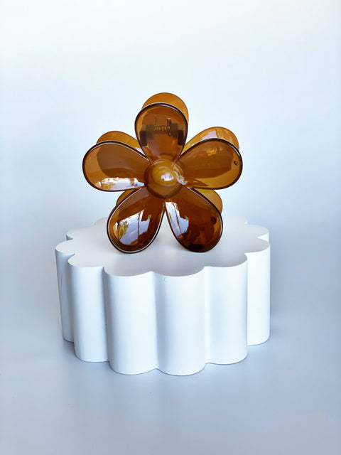 Mocha Clear Large Flower Claw Clip