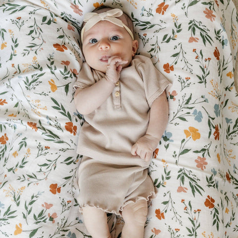 Bamboo Muslin Swaddle: Fleurs