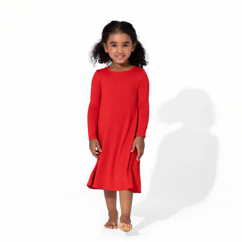 Long Sleeve Bamboo Dress - Winterberry