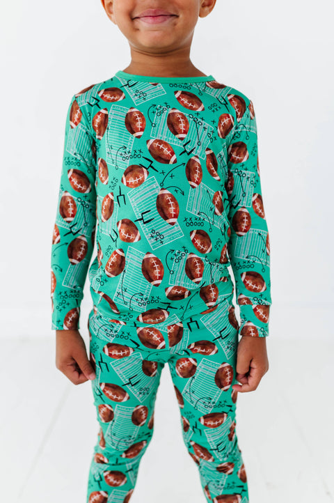 Football Field Long Sleeve Bamboo PJ Set