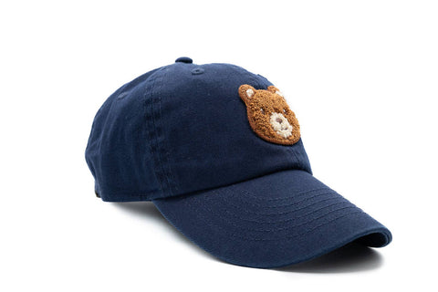 Navy Teddy Bear Patch Baseball Hat for Kids