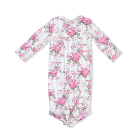 Knotted Gown - Cabbage Rose Stripe