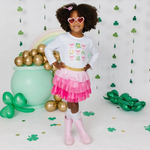 Shamrock St. Patrick's Day Coquette Bow Clip