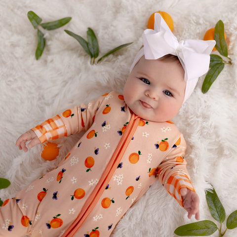 Sweet Tangerine Blossoms Convertible Footie