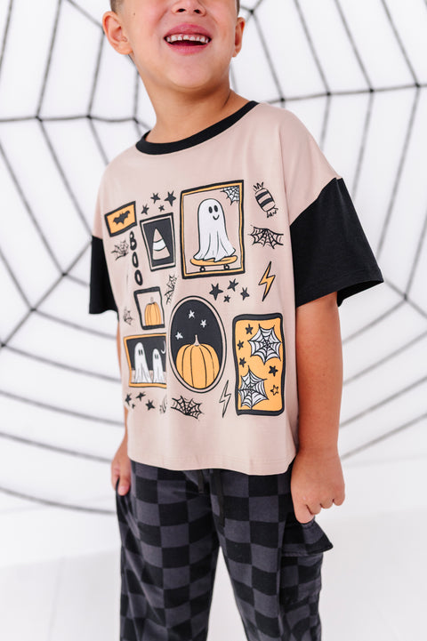 Distressed Checker Cargo Sweatpants for Kids