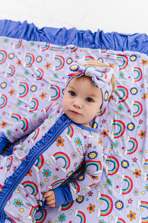 Retro Rainbow Bamboo Blanket