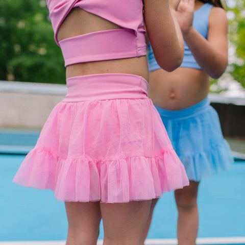 Ashlyn Athletic Skort - Carnation Pink Tulle