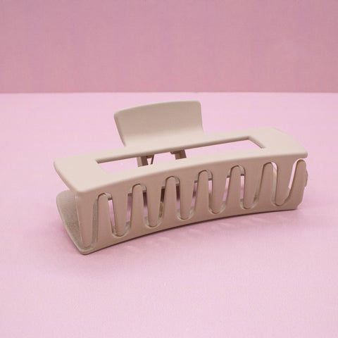 Large Square Matte Hair Claw Clip - Light Brown