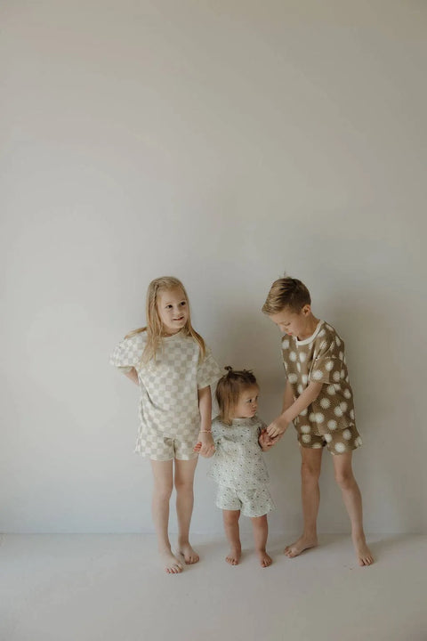 French Terry Short Set | Checkerboard