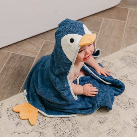 Character Bamboo Hooded Kids Towel - Pebbles