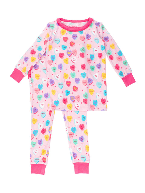 Be My Valentine Bamboo Ruffle Pajama Set