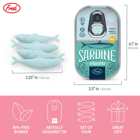 Sardine Erasers (Set of 4)