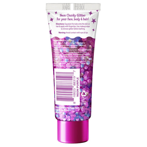 Chunky Confetti Kids Hair & Body Glitter Gel - Neon Purple