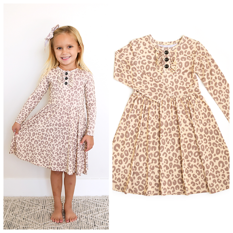 Amari Leopard Bamboo Twirl Dress