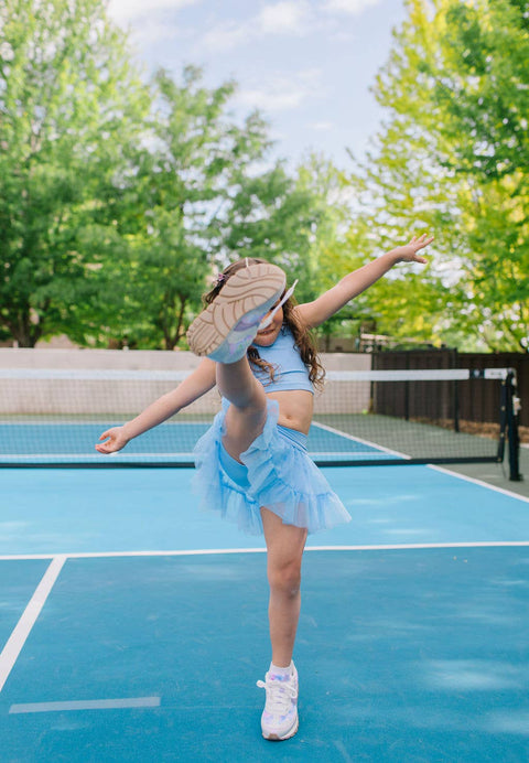 Ashlyn Athletic Skort - Sky Blue Tulle