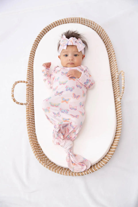 Butterfly Bliss Bamboo Knotted Infant Gown