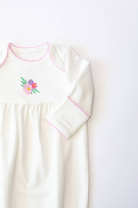Flower Fields Embroidered Infant Gown