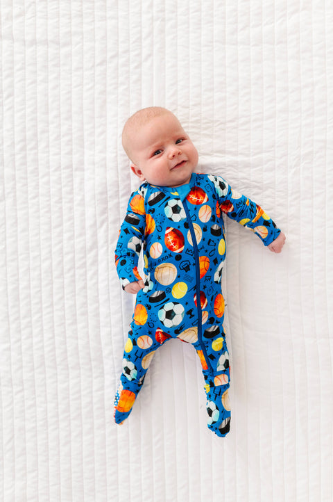 Blue Sports Bamboo Footsie