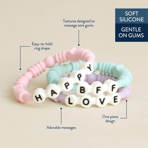Bitzy Bands™ Silicone Teething Bracelet Rings