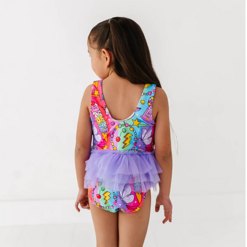 Cosmic Candyland Girls Swimsuit With Tutu