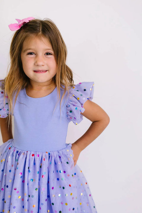 Olivia Dress - Purple Confetti