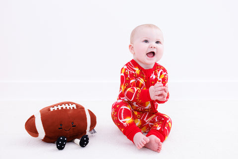 Graffiti Football Convertible Romper (Red/Yellow/Gold)