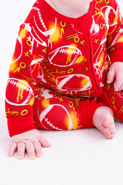 Graffiti Football Convertible Romper (Red/Yellow/Gold)