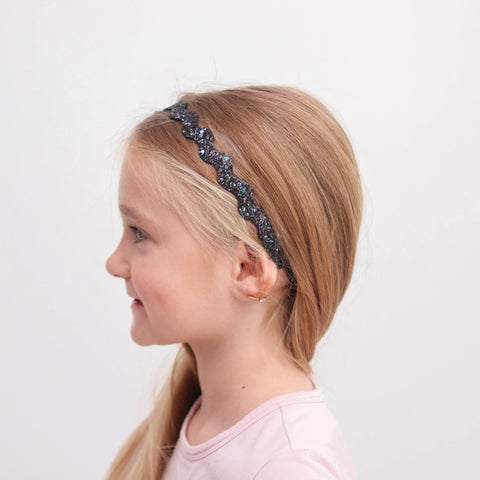Adjustable No Slip Zig Zag Glitter Headbands