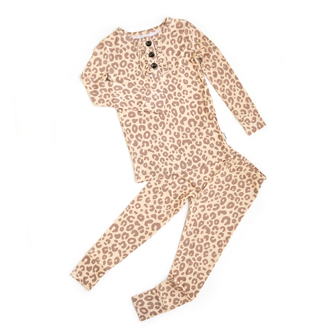 Amari Leopard Ruffle Bamboo Pajama Set