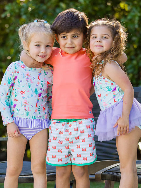 Dolphin Hem Swim Trunks - Crabby Cove