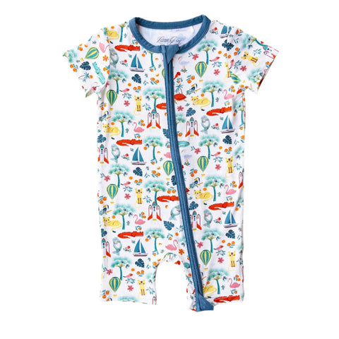 Bamboo Shortie Romper - Florida