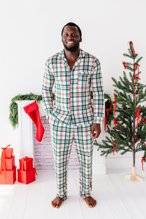 Classic Christmas Plaid Bamboo Lounge Set for Men