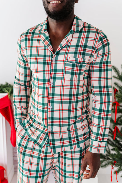 Classic Christmas Plaid Bamboo Lounge Set for Men