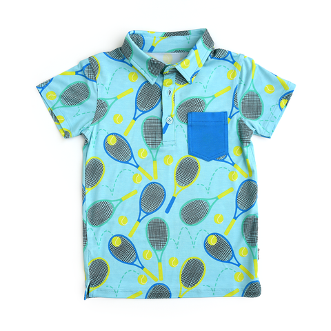 Roger Blue Tennis Polo Bamboo Shirt