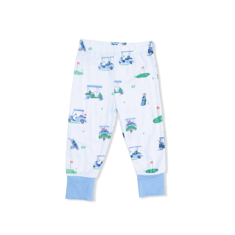 Short Sleeve Loungewear Set - Vintage Golf Carts Blue
