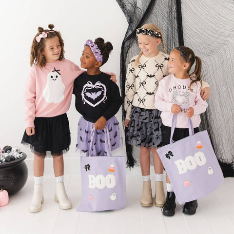 Boo Trick or Treat Patch Halloween Tote for Kids