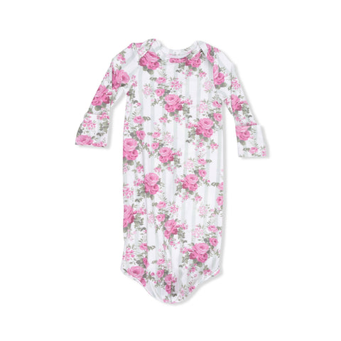 Knotted Gown - Cabbage Rose Stripe