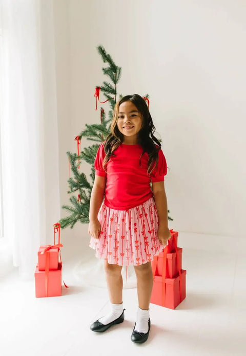 Puff Tee in Scarlet