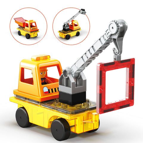 Construction 3-in-1 Magnetic Building Tile Set