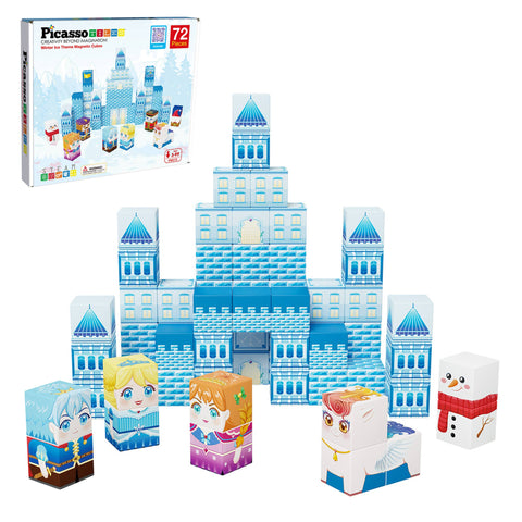 Winter Ice Themed Magnetic Cube Building Set