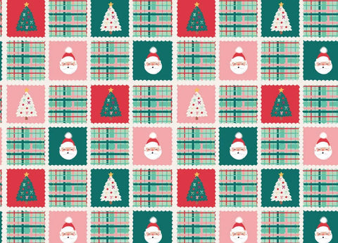 Patchwork Santa Bamboo Long Sleeve Pajama Set for Kids