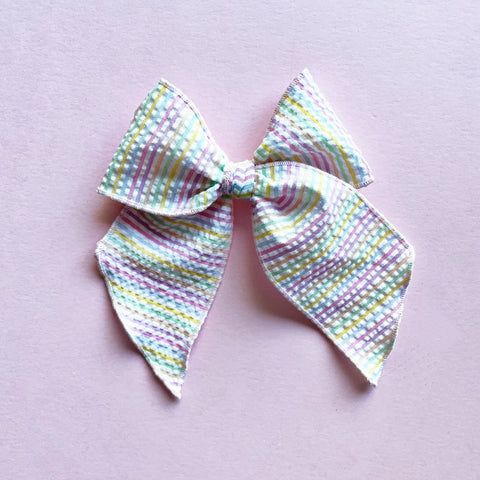 Pastel Seersucker Rainbow Elle Bow