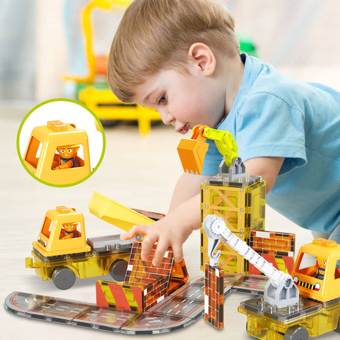 Construction 5-in-1 Magnetic Building Tile Set