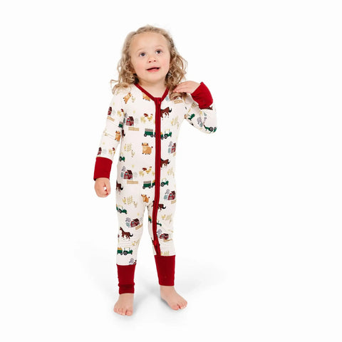 On the Farm Bamboo Convertible Baby Pajamas