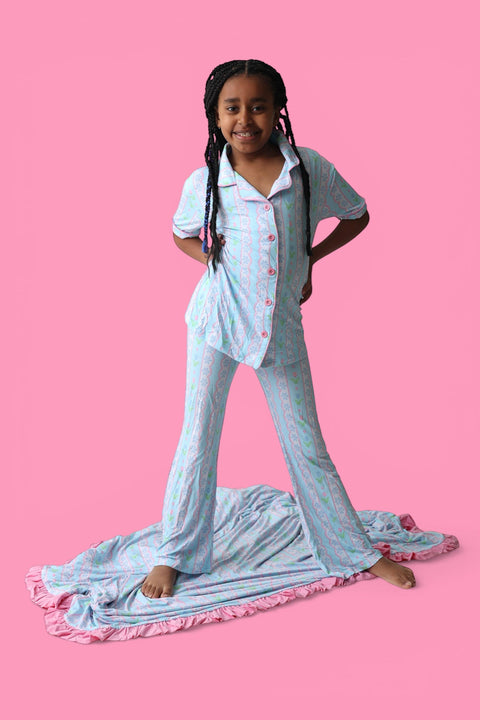 Girls Flare Bamboo Pajama Set - Whimsy Tulip