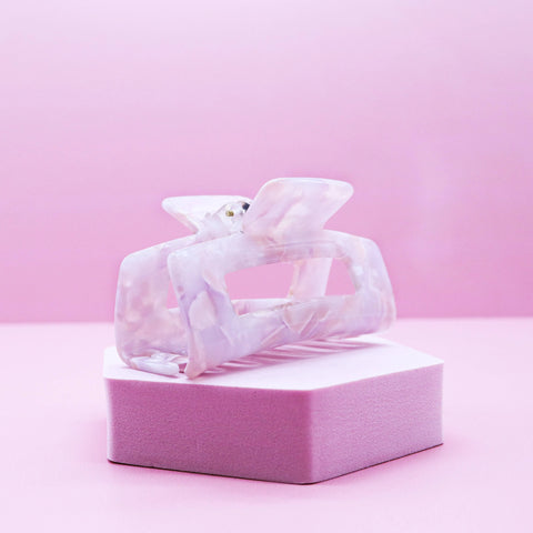 Medium Tortoise Shell Hair Claw Clip - White