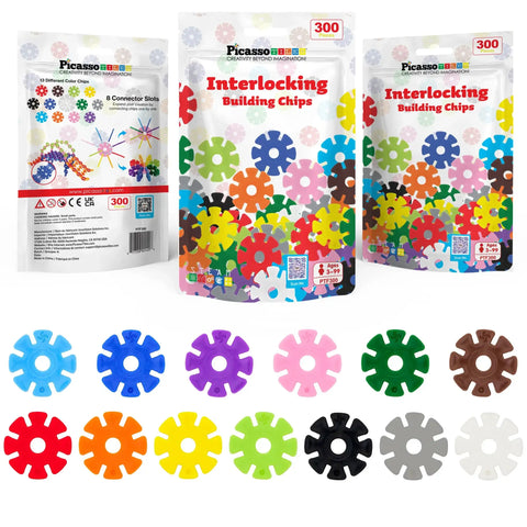 Building Chips Interlocking Disc Blocks (300 Pieces)