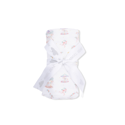 Bamboo Swaddle Blanket - Carousel with Bows