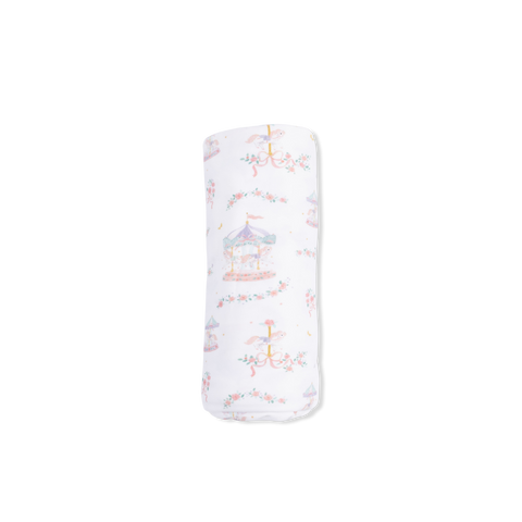 Bamboo Swaddle Blanket - Carousel with Bows