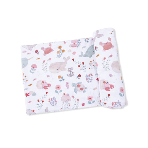 Bamboo Swaddle Blanket - Garden Sea Creatures